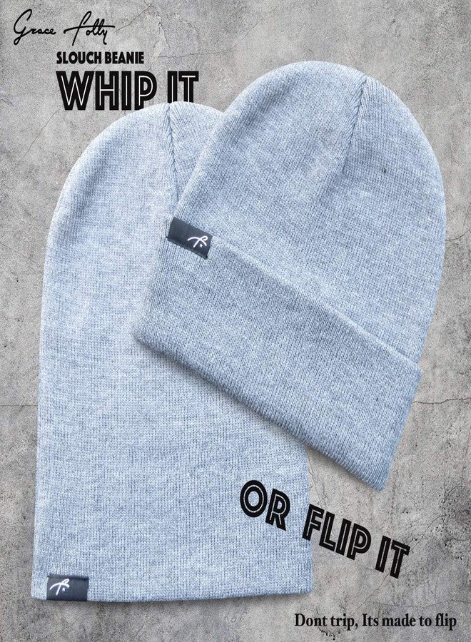Grace Folly Slouch Beanie Hat Winter Cap for Men or Women (Many Colors) (Black Heather) - Image 3